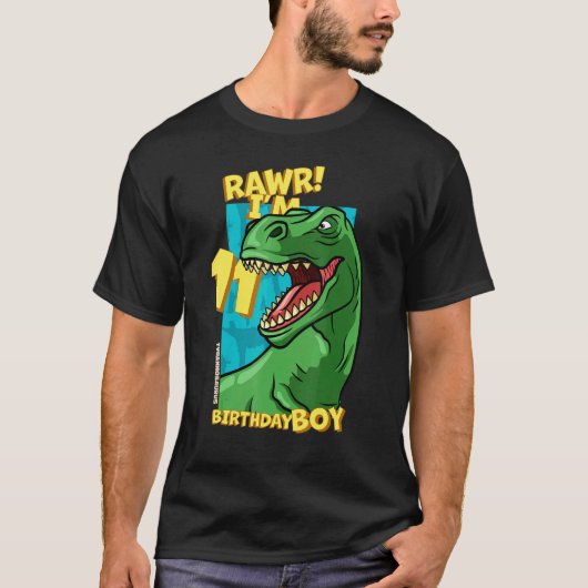 Rawr I'm 11誕生日ボーイズ11誕生日ディノティラ Tシャツ (正面)