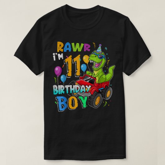 Rawr I'm 11誕生日11歳の恐竜モンスト Tシャツ (デザイン正面)