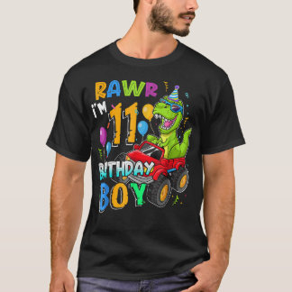 Rawr I'm 11誕生日11歳の恐竜モンスト Tシャツ