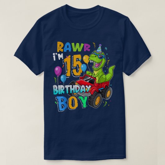 Rawr I'm 15誕生日15歳の恐竜モンスト Tシャツ (デザイン正面)