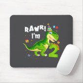 Rawr I'm 2 2nd Birthday T Rex Dinosaur Funny Party マウスパッド (マウス)