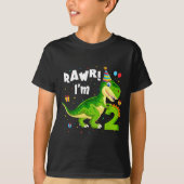 Rawr I'm 2 2nd Birthday T Rex Dinosaur Funny Party Tシャツ (正面)