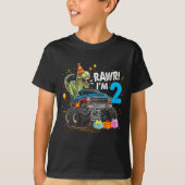 Rawr I'm 2 2nd Birthday T Rex Dinosaur Funny Party Tシャツ (正面)