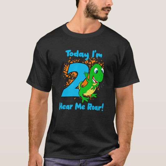 Rawr I'm 2 Dinosaur 2nd Dino T-レックス2歳Bi Tシャツ (正面)