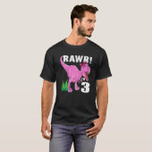 Rawr I'm 3 Dinosaur Tレックス3歳の誕生日の子の女の子 Tシャツ (正面フル)
