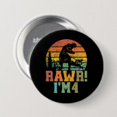 Rawr Im 4恐竜Tレックス4歳 缶バッジ (正面&裏面)