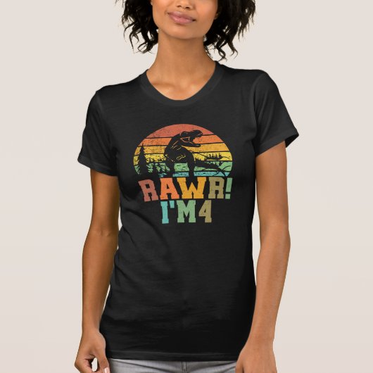 Rawr Im 4恐竜Tレックス4歳 Tシャツ (正面)
