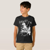 Rawr I'm 4 4th Birthday Dinosaur Boy T-Shirt Tシャツ (正面フル)