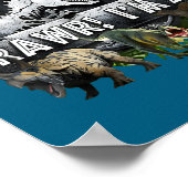 Rawr I'm 4 4th Birthday T Rex Dinosaur Funny Party ポスター (角)