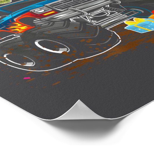 Rawr I'm 4 4th Birthday T Rex Dinosaur Funny Party ポスター (角)