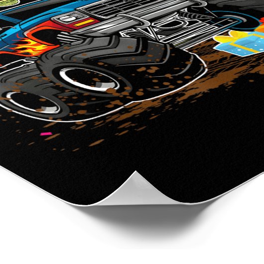 Rawr I'm 4 4th Birthday T Rex Dinosaur Funny Party ポスター (角)