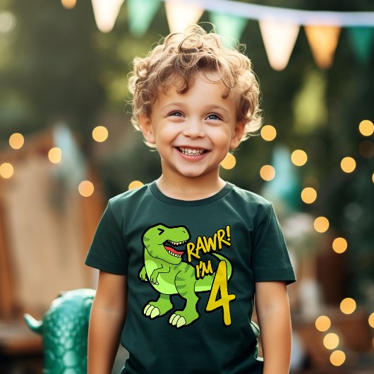 Rawr I'm 4 Cute 4th Birthday Dinosax Gift Tシャツ