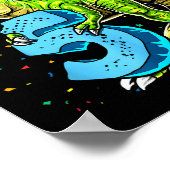 Rawr I'm 5 5th Birthday T Rex Dinosaur Funny Party ポスター (角)