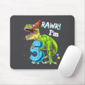 Rawr I'm 5 5th Birthday T Rex Dinosaur Funny Party マウスパッド (マウス)