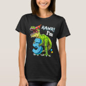 Rawr I'm 5 5th Birthday T Rex Dinosaur Funny Party Tシャツ (正面)