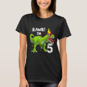 Rawr I'm 5 5th Birthday T Rex Dinosaur Funny Party Tシャツ (正面)