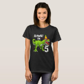 Rawr I'm 5 5th Birthday T Rex Dinosaur Funny Party Tシャツ (正面フル)