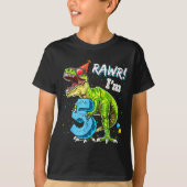 Rawr I'm 5 5th Birthday T Rex Dinosaur Funny Party Tシャツ (正面)