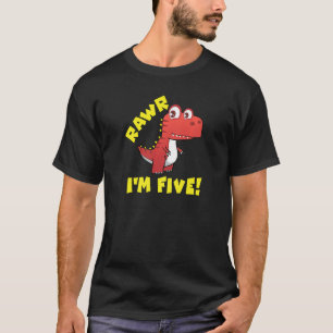Rawr I'm 5 Dinosaurレックス5年誕生日 Tシャツ