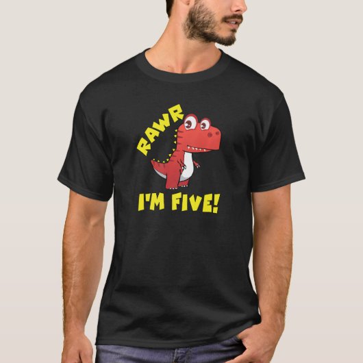 Rawr I'm 5 Dinosaurレックス5年誕生日 Tシャツ (正面)