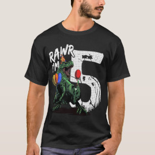 Rawr I'm 5 Dinosaurレックス5th誕生日Boy Girl Raw Tシャツ