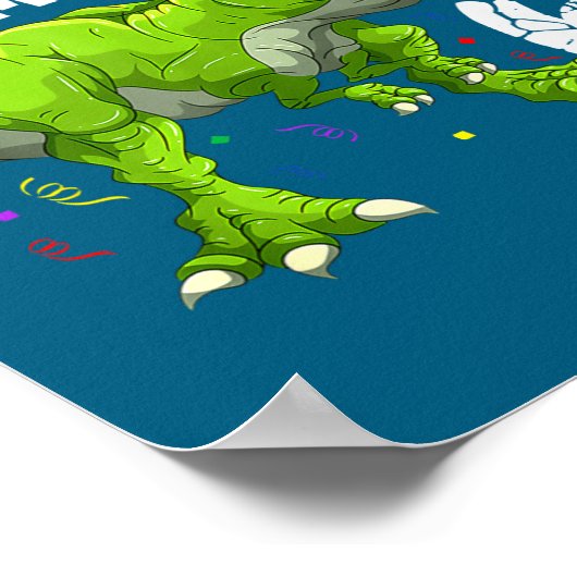 Rawr I'm 6 6th Birthday T Rex Dinosaur Funny Party ポスター (角)