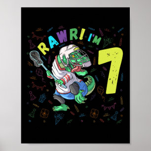 Rawr I'm 7恐竜T-レックス7歳の男の子誕生日 ポスター