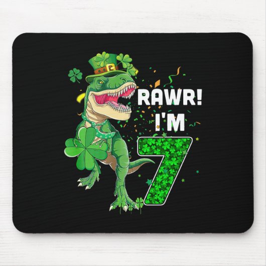 Rawr I'm 7 Birthday Years Old 2015 T Rex Dinosaur  マウスパッド (正面)