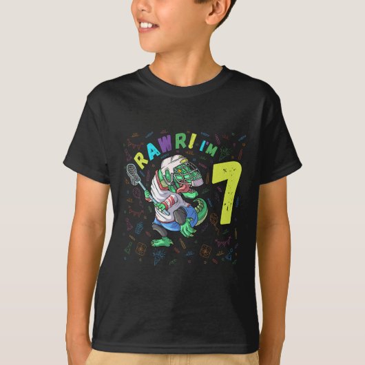 Rawr I'm 7 Dinosaur T-rex 7 Year Old Boy Birthday  Tシャツ (正面)