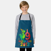 Rawr I'm 9 Kids 9 Year Old 9誕生日 エプロン (着用した状態)