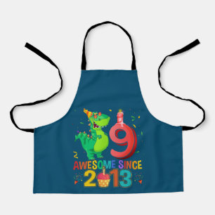 Rawr I'm 9 Kids 9 Year Old 9誕生日 エプロン