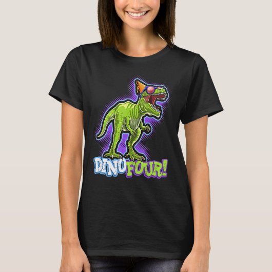 Rawr I'm a Dinofourレックス恐竜4th Birthday Part Tシャツ (正面)