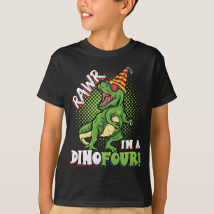 Rawr I'm a Dinofour 4th Birthday Dinosaur Boy Tシャツ