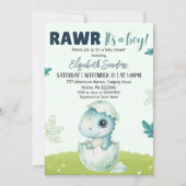 Rawr It’s a Boy Dinosaur Baby Shower Invitation 招待状 (正面)