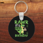 Rawr It’s My Birthday Funny T-rex Party  キーホルダー (正面)