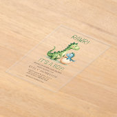 Rawr It's a Boy Dinosaur男の赤ちゃん・シャワー アクリル招待状 (レイダウン)