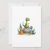 Rawr It's a Boy Dinosaur男の赤ちゃん・シャワー 招待状 (裏面)