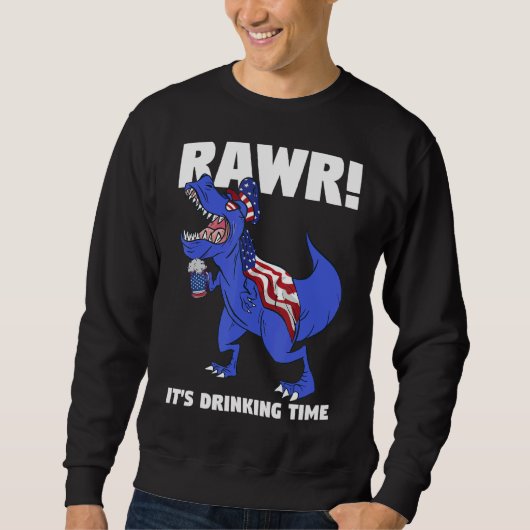 Rawr It's Drink Time Dinosaur スウェットシャツ (正面)