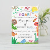 Rawr-some Dinosaur 4th Birthday Party 招待状 (スタンド正面)