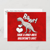 Rawr Tylawnosaurus TレックスバレンタインデーKids Boys シーズンポストカード (正面/裏面)