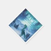 RAWR Under the Lights Dinosaur Winter Birthday スタンダードカクテルナプキン (角)