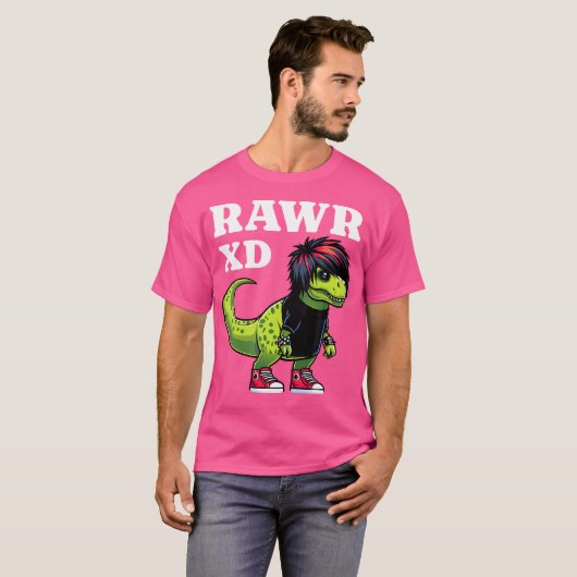 Rawr Xd Scene Kid 2000S美的恐竜Emo Sce Tシャツ (正面フル)