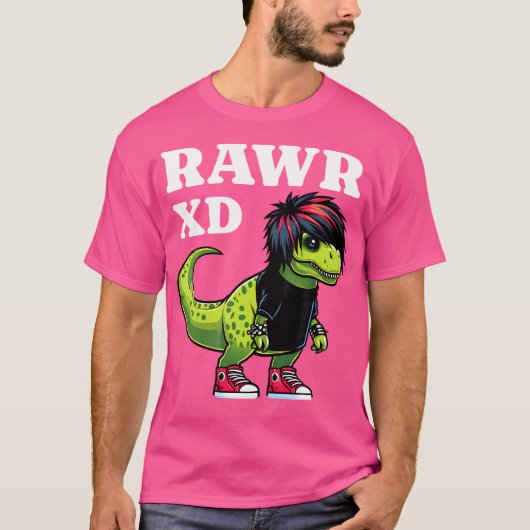Rawr Xd Scene Kid 2000S美的恐竜Emo Sce Tシャツ (正面)