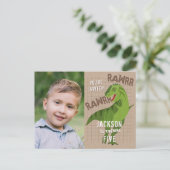 RAWRR恐竜キッズニュートラル誕生日パーティーフォト ポストカード (スタンド正面)