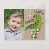 RAWRR恐竜キッズニュートラル誕生日パーティーフォト ポストカード (正面)