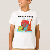 RAWRRRの恐竜の誕生日のカスタムのTシャツ Tシャツ (正面)