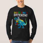 Rawrsomely Different Dinosaur Autism Awareness Puz Tシャツ (正面)
