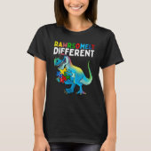 Rawrsomely Different Dinosaur Autism Awareness Puz Tシャツ (正面)