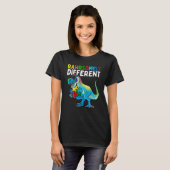 Rawrsomely Different Dinosaur Autism Awareness Puz Tシャツ (正面フル)