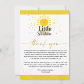 Ray of Sunshineベビーシャワーサンキューカード 招待状 (正面)